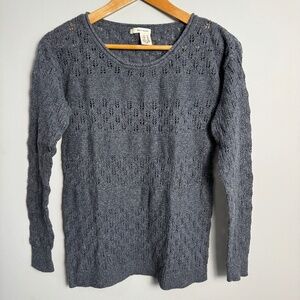 DKNY Jeans Women's Gray Knit Long Sleeve Lightweight Sweater Size‎ Medium